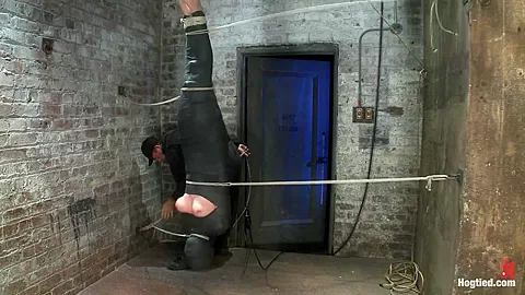 Cute Little Blond Girl Is Mummified, Vibrator Stuck On Her Clit. Hung Upside Down To Cum Cum. - HogTied