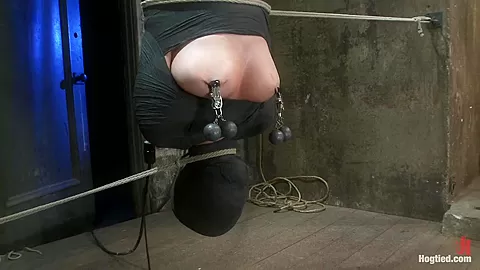 Cute Little Blond Girl Is Mummified, Vibrator Stuck On Her Clit. Hung Upside Down To Cum Cum. - HogTied