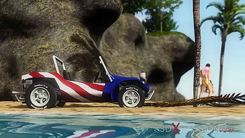 Hot Sex On The Beach! Dune Buggy, Nude Beach And Sexy Horny Sexy Brunette