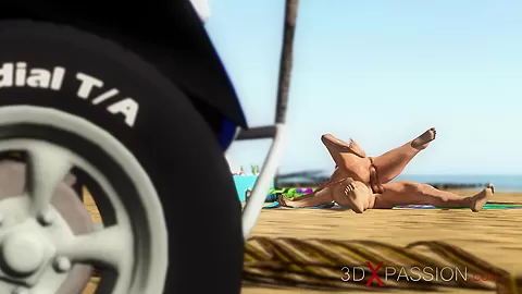 Hot Sex On The Beach! Dune Buggy, Nude Beach And Sexy Horny Sexy Brunette