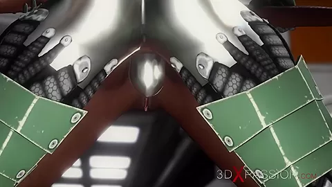 Sci-fi theme. Male Android Rams Hard A Hot ebony in the lab