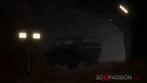 3d gangbang. Russian soldiers fucks hard a police officer in restraints