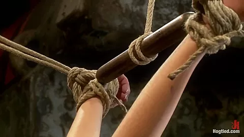 Skinny Girl With An Amazing Ass Takes Some Pain. Is Further Terrorized By Massive Orgasms Overload - HogTied