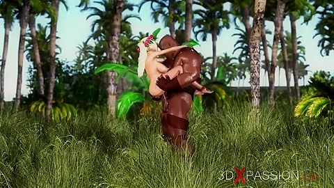 Hot sex in jungle! Big black cock and college girl