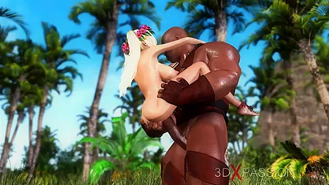 Hot sex in jungle! Big black cock and college girl