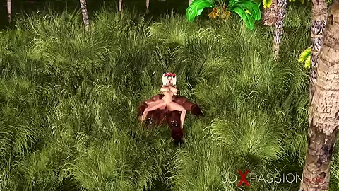 Hot sex in jungle! Big black cock and college girl