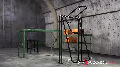 Hard fuck for horny Japanese college girl slave in the military base camp