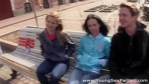 Hot casual two-on-two teen 18+ fuck