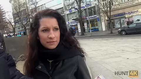 HUNT4K. Skinny miss gets in hands of rich gentleman for good payment