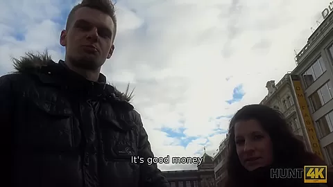 HUNT4K. Skinny miss gets in hands of rich gentleman for good payment