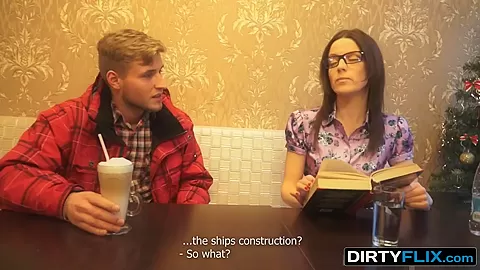 Lizaveta K in Cumshot on nerdy glasses
