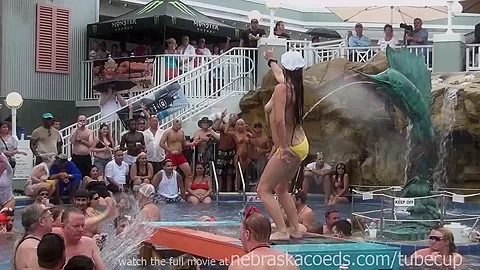 this tropical resort pool party is just warming up