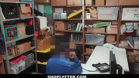 Shoplyfter - Cute teen 18+ Fucks Creepy Cop