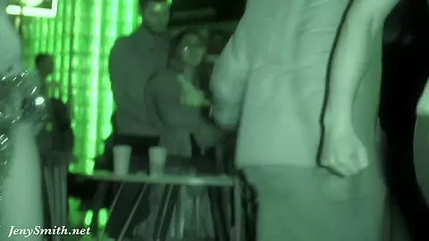 She wore only a tinsel at club! Public flashing