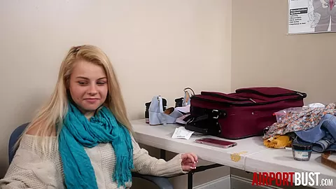 Barelely Legal Tiny Blonde teen 18+ Fucked by Airport Security