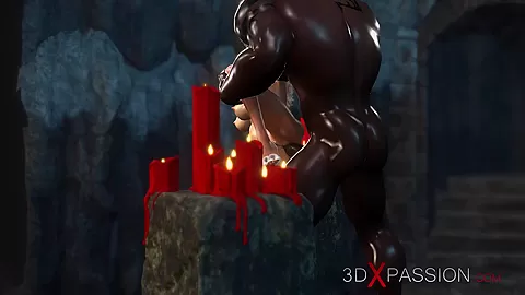 Hot sex! Black guy plays with a sexy bride in the dungeon