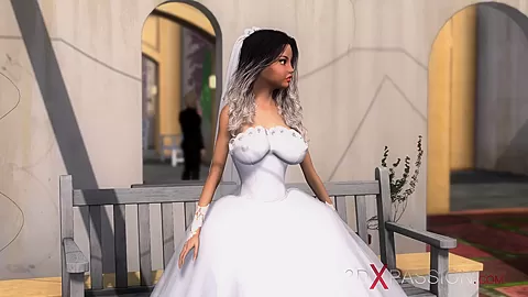 Hot sex! Black guy plays with a sexy bride in the dungeon
