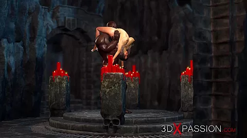 Hot sex! Black guy plays with a sexy bride in the dungeon