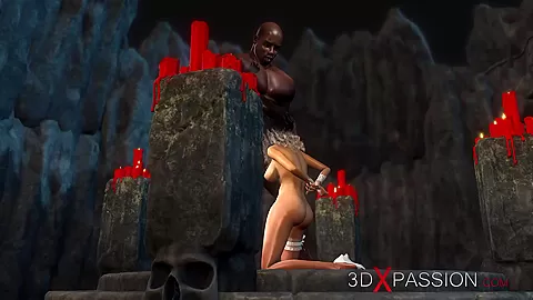 Hot sex! Black guy plays with a sexy bride in the dungeon