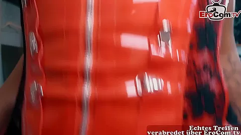 hot german hooker in red latex make a real home visit userdate pov