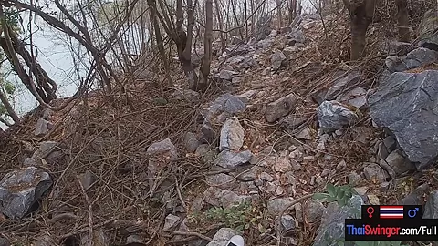 Real amateur couple blowjob and sex outdoor in public on an island