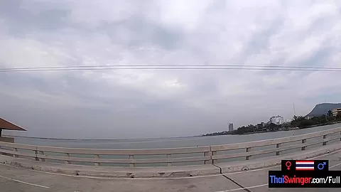 Real amateur couple blowjob and sex outdoor in public on an island