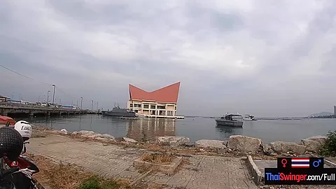 Real amateur couple blowjob and sex outdoor in public on an island