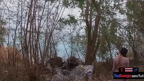 Real amateur couple blowjob and sex outdoor in public on an island