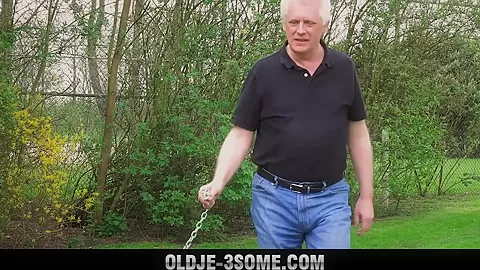 Grandpa Fucks Teenies Sweet Girls In Bedroom threesome