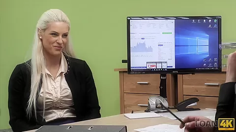 LOAN4K. Girl is tired of working as shop assistant so why fucks hard
