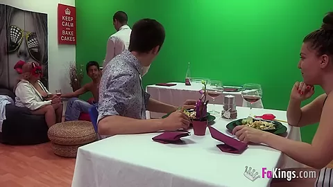 From TV to FAKings: Dinner Orgy with everyone fucking