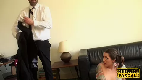 Euro bdsm sub slapped while roughly fucked