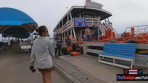 Boat trip with my Asian teen 18+ girlfriend became sex in public