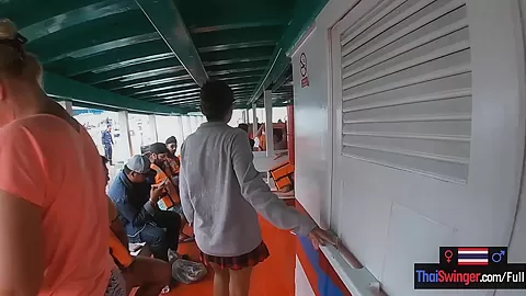 Boat trip with my Asian teen 18+ girlfriend became sex in public