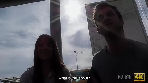 HUNT4K. Gentleman finds poor girl on bus station and bangs her hard