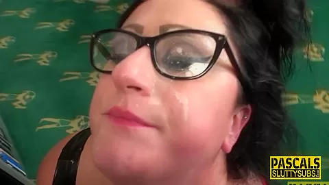 Chubby submissive throats and gets fucked