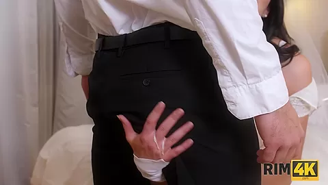 RIM4K. Strong man in awesome wedding suit deserves gentle rimjob