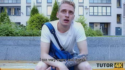 TUTOR4K. Boy deletes tutors dress and harshly fool around with older woman