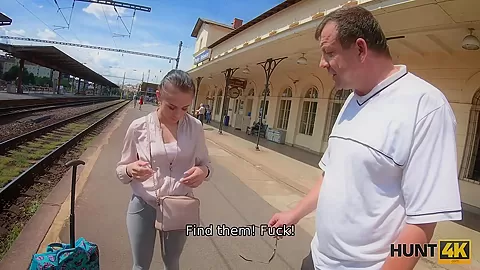 HUNT4K. Lucky hunter fucks wonderful young lady for a lot of money
