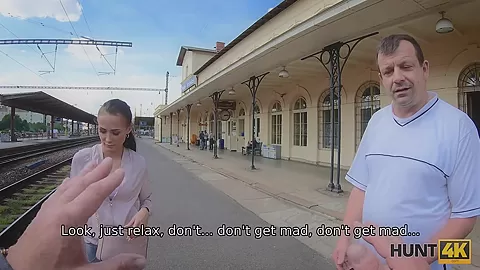 HUNT4K. Lucky hunter fucks wonderful young lady for a lot of money
