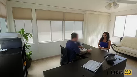 LOAN4K. Girl cant pay rent but she can seduce loan agent in