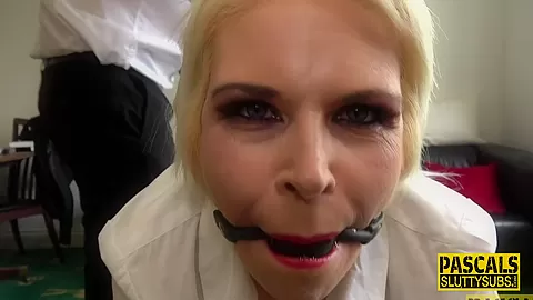 Whipped and gagged mature submissive slut