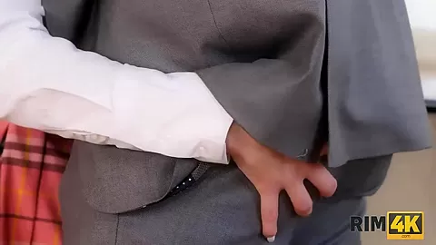 RIM4K. Lovely wife puts on uniform and gives rimming