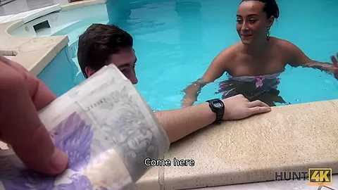HUNT4K. Couple wants to relax in spa of hunter who adores fucking