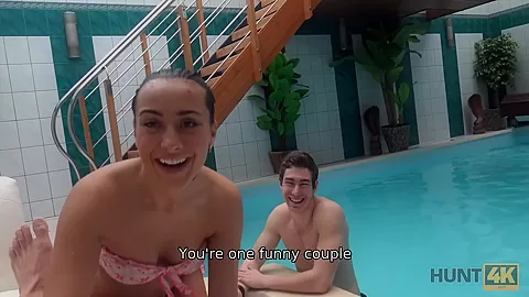 HUNT4K. Couple wants to relax in spa of hunter who adores fucking