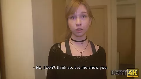 DEBT4k. Red-haired miss allows collector to screw her to forget debts