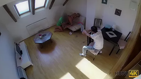 HUNT4K. Perfectly shaved pussy and tight ass get in hands of hunter