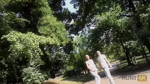 HUNT4K. Perfectly shaved pussy and tight ass get in hands of hunter