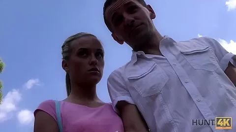 HUNT4K. Perfectly shaved pussy and tight ass get in hands of hunter