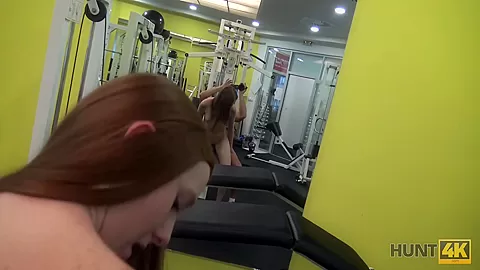 HUNT4K. Long-haired ginger with cute face sells tiny pussy for money
